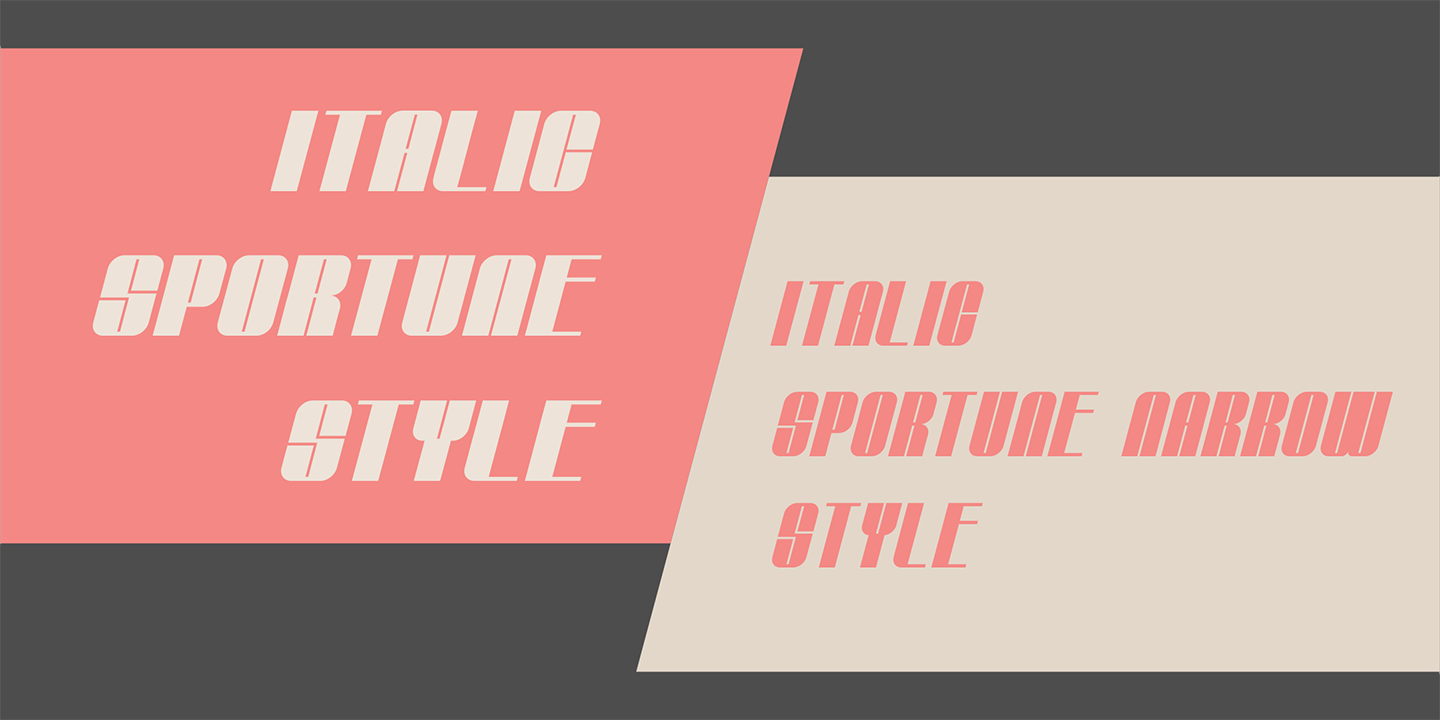 Пример шрифта Sportune NARROW Italic